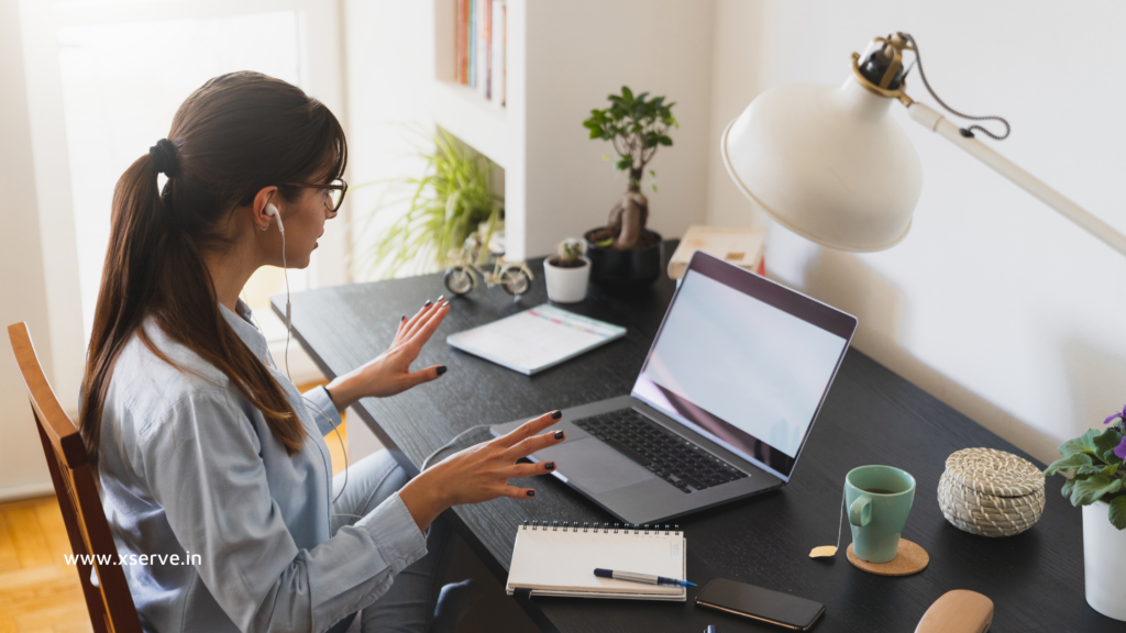 Customer service executive working form home.