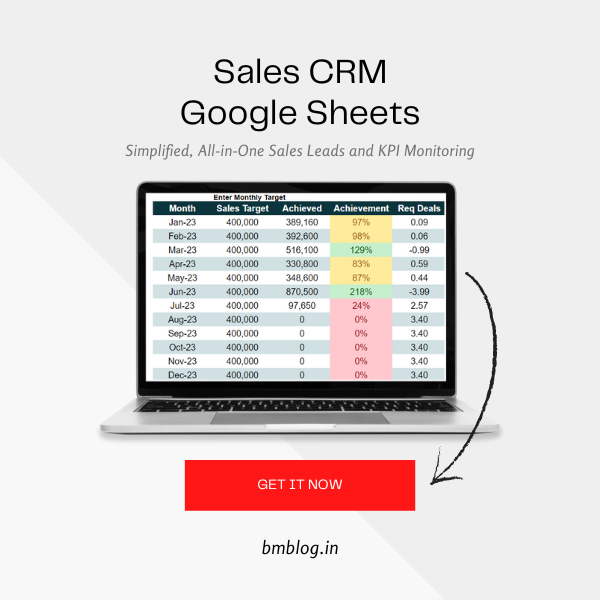 Sales CRM Google Sheets for small businesses.